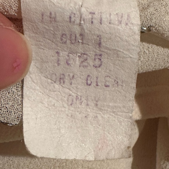 Ann Hobbs For Cattiva Cream Sheer Shoulder Pads Dimond Sequence & Pearls Sz M/L - Picture 12 of 16